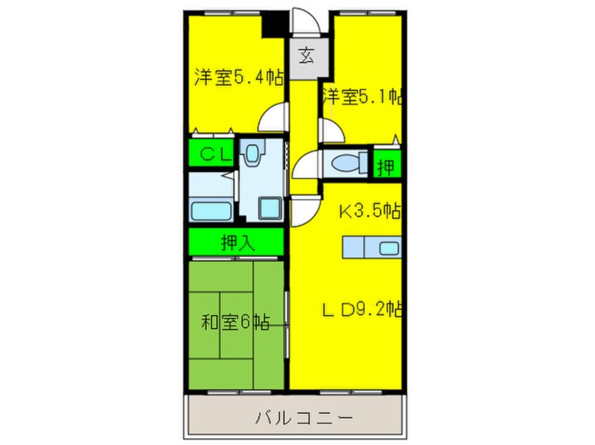 間取図 ベルドム－ル羽衣