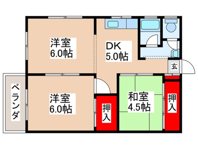 間取図 マンション虎屋（101）