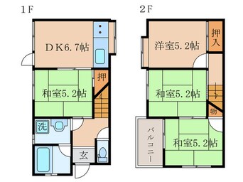 間取図 富野南清水貸家