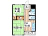 茜マンション 2DKの間取り