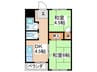 茜マンション 2DKの間取り
