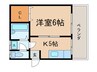 MAYUMIハイツ城陽１番館 1Kの間取り