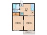 ハイツ北山 2DKの間取り