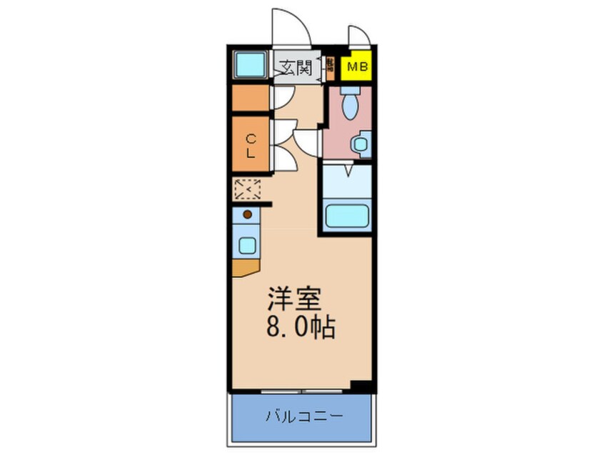 間取図 エスリ－ド御堂筋梅田(1405)