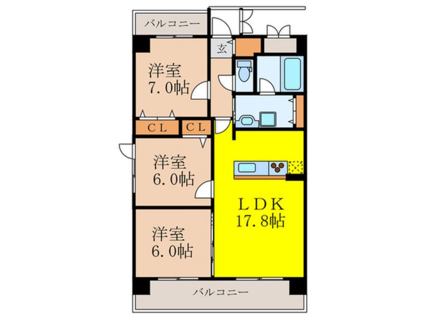 間取図 パッセル豊中