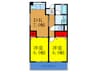 ハイツＹ＆Ｍ 2DKの間取り