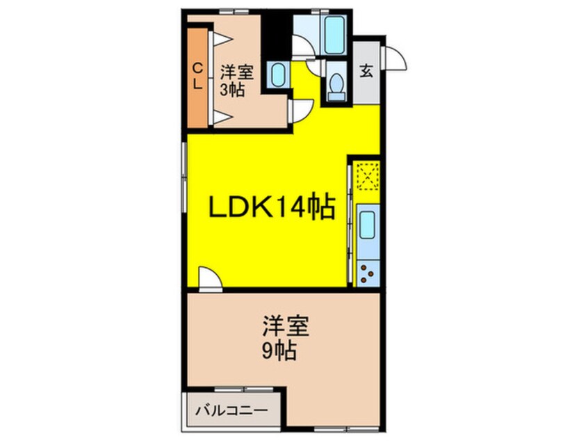 間取図 花屋敷第２コ－ポラス(401)