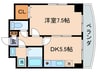 シャインロ－ヤル 1DKの間取り