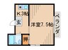 メゾン不二 1Kの間取り