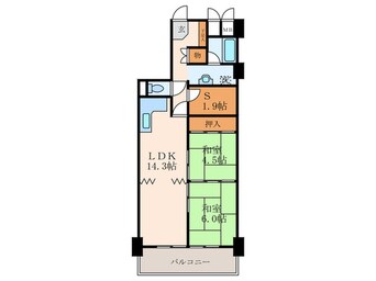 間取図 ﾗｲｵﾝｽﾞﾏﾝｼｮﾝ第７江坂(506)