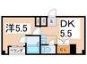 宮本マンション 1DKの間取り