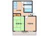 朝日橋ハイツ 2DKの間取り