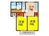 シャトレー氷室 2DKの間取り