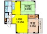 リバティ城西 2LDKの間取り