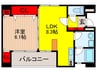 光琳 1LDKの間取り