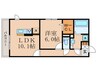 ロイヤル西野山 1LDKの間取り