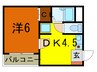 ラ・エソ－ル 1DKの間取り