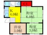 内山第１マンション 3Kの間取り