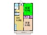 シャンポ－ル小山 2DKの間取り
