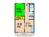 シャンポ－ル小山 2DKの間取り