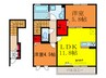 シャトレ－旭町 2LDKの間取り