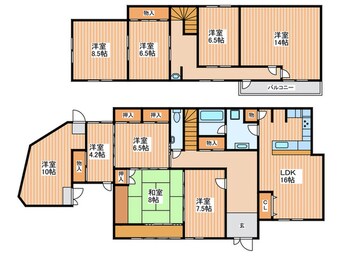 間取図 寝屋川市高倉1丁目貸家