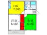 秀和ハイツＢ棟 2DKの間取り