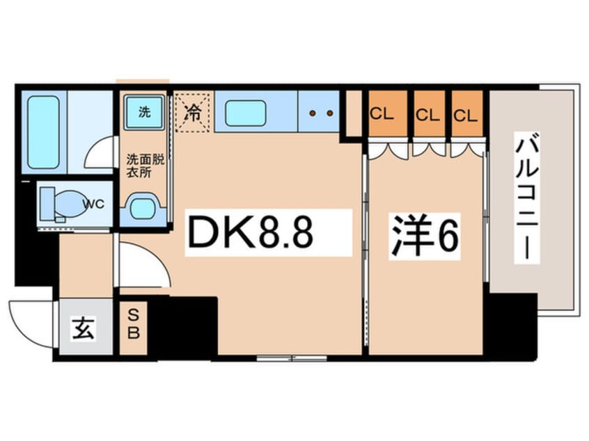 間取図 リーガル南堀江(803)