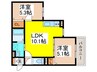 クリエオーレ田島 2LDKの間取り