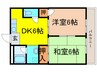 佐堂コ－ポ 2DKの間取り