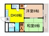 佐堂コ－ポ 2DKの間取り
