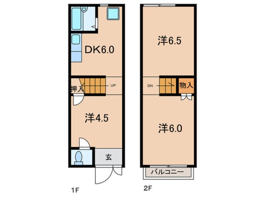 間取図 深江南町2丁目テラスハウス（6）