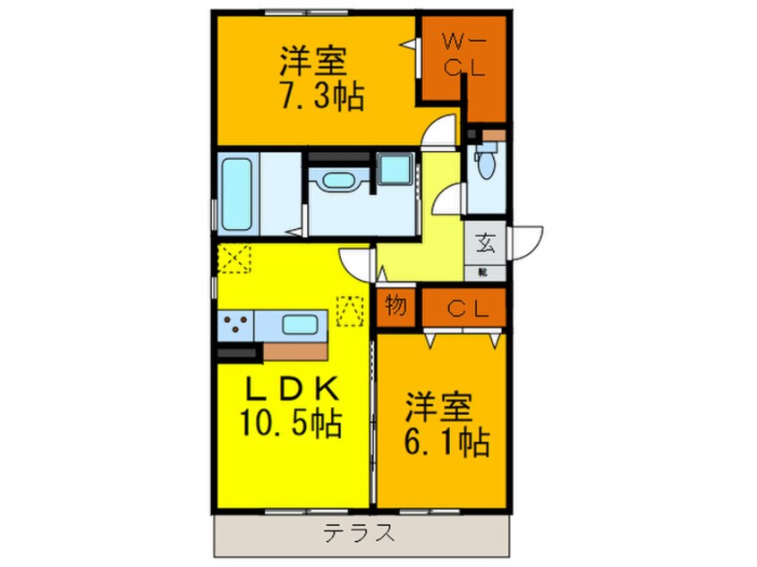 間取図 ボ－ス・ウィングス久宝寺