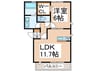 バレンシア 1LDKの間取り