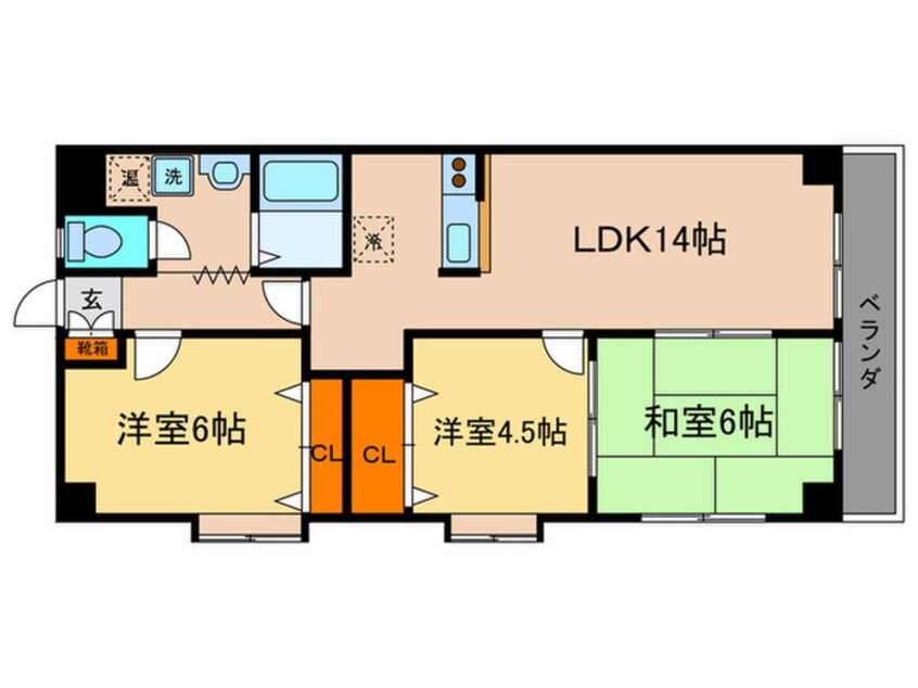 間取図 グランディ栗の木Ⅱ