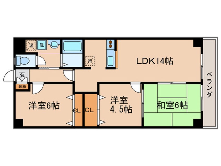 間取図 グランディ栗の木Ⅱ