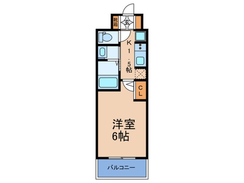 間取図 ｴｽﾃﾑｺｰﾄ難波ｻｳｽﾌﾟﾚｲｽⅦﾘｱﾝ(1405)