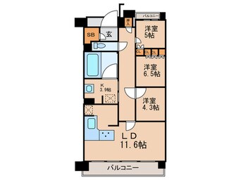 間取図 ﾊﾟｰｸﾅｰﾄﾞ新梅田ｱｰﾊﾞﾝﾊﾟﾚｽ(306)