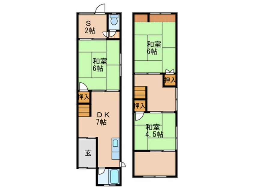 間取図 三津屋北２丁目１３－６貸家