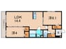 クレール林崎 2LDKの間取り