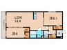 クレール林崎 2LDKの間取り