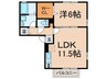 ラフィ－ネ林Ⅱ 1LDKの間取り