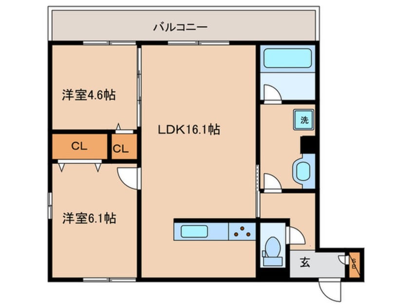 間取図 クレリアＢ棟