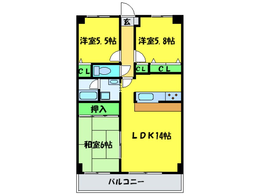 間取図 Ｙ・Ｆヒルズ宮山