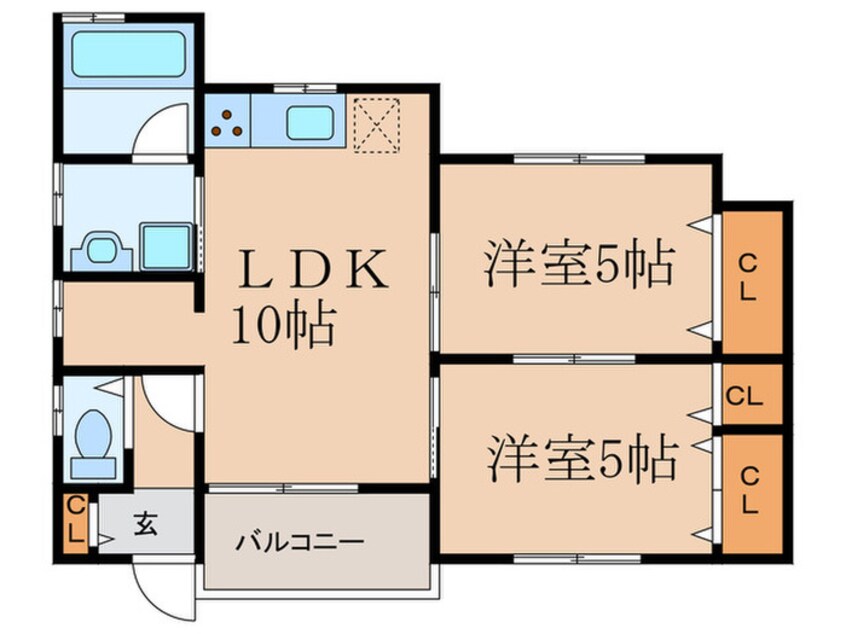 間取図 ハイライフハイツ福角