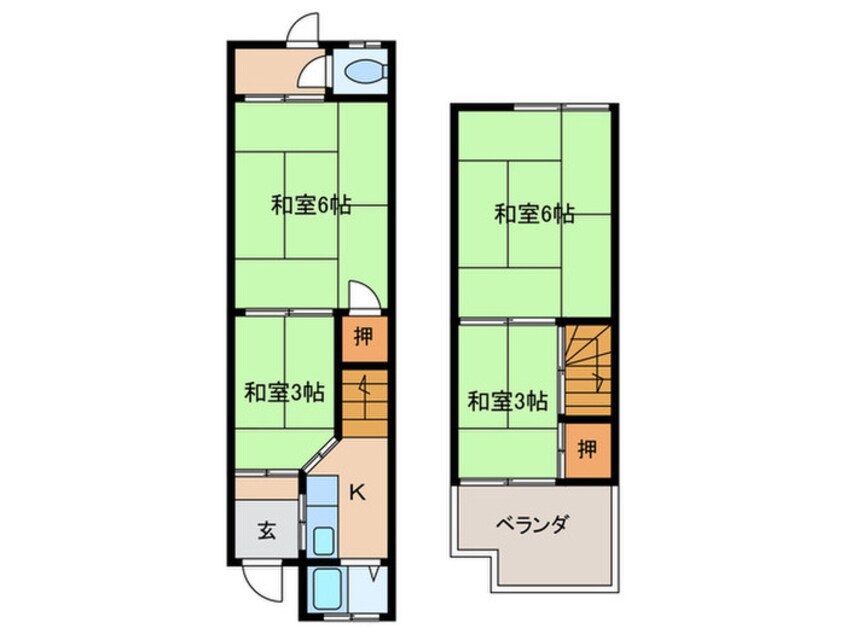 間取図 野々上一丁目連棟住宅