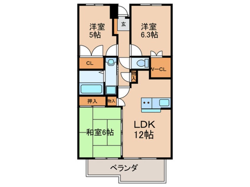 間取図 木津南パークサイドヴィレッヂ