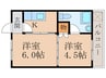 久保町小堀マンション 2Kの間取り