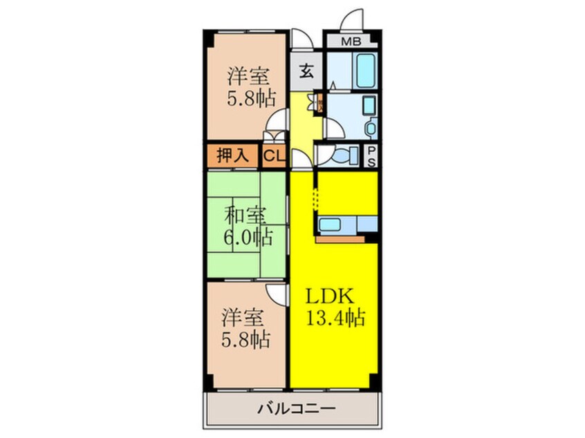 間取図 インペリアル南ヶ丘