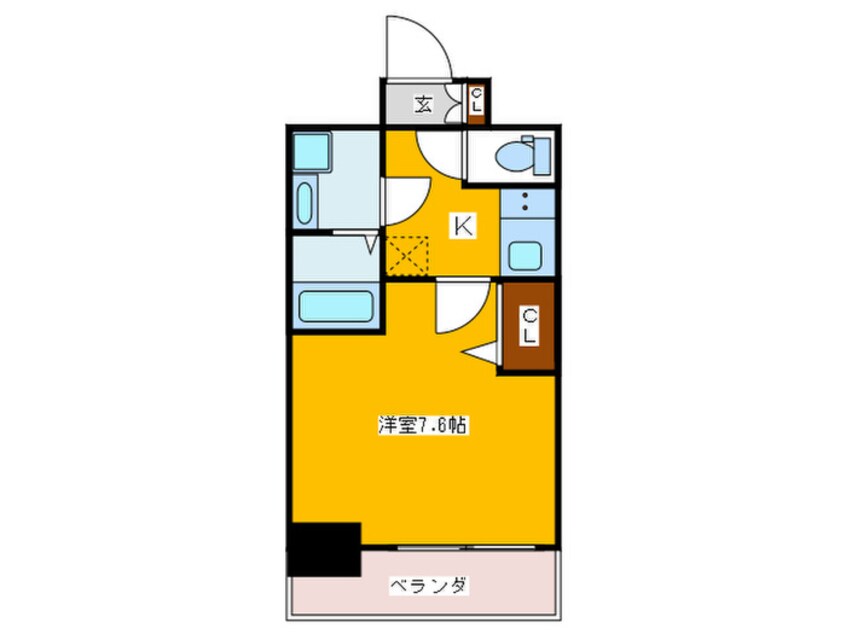 間取図 ﾗﾗﾌﾟﾚｲｽ四天王寺前夕陽丘ﾌﾟﾙﾐｴ